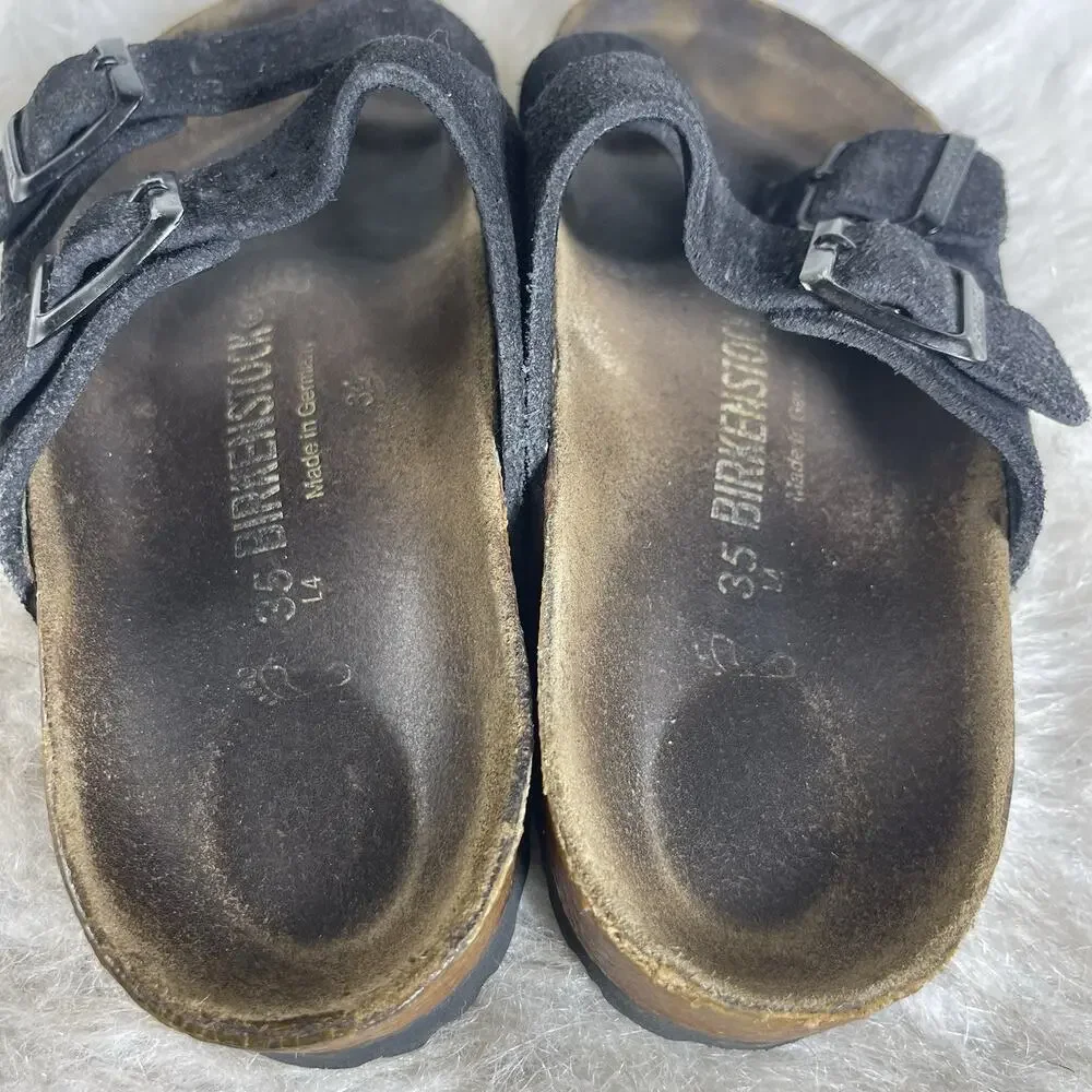 Birkenstock Arizona Black Suede Sandals EU 35 US 4-4.5 Narrow Germany